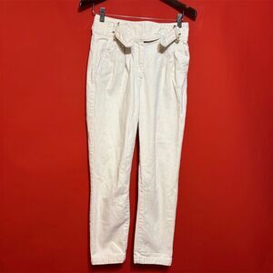Sézane Women's Paperbag Pants Size 36 Creme High Rise‎